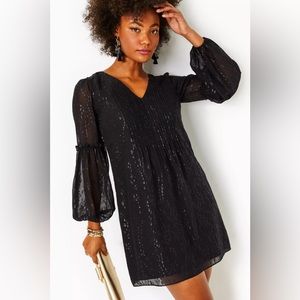Lilly Pulitzer Cleme Silk Mini Dress in Onyx 0 NWT